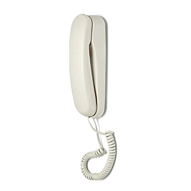 Corded Wall Phone, Trimline Phone for Hotel, Landline Wall Telephone Set for Home/Bathroom/School/Office 594A