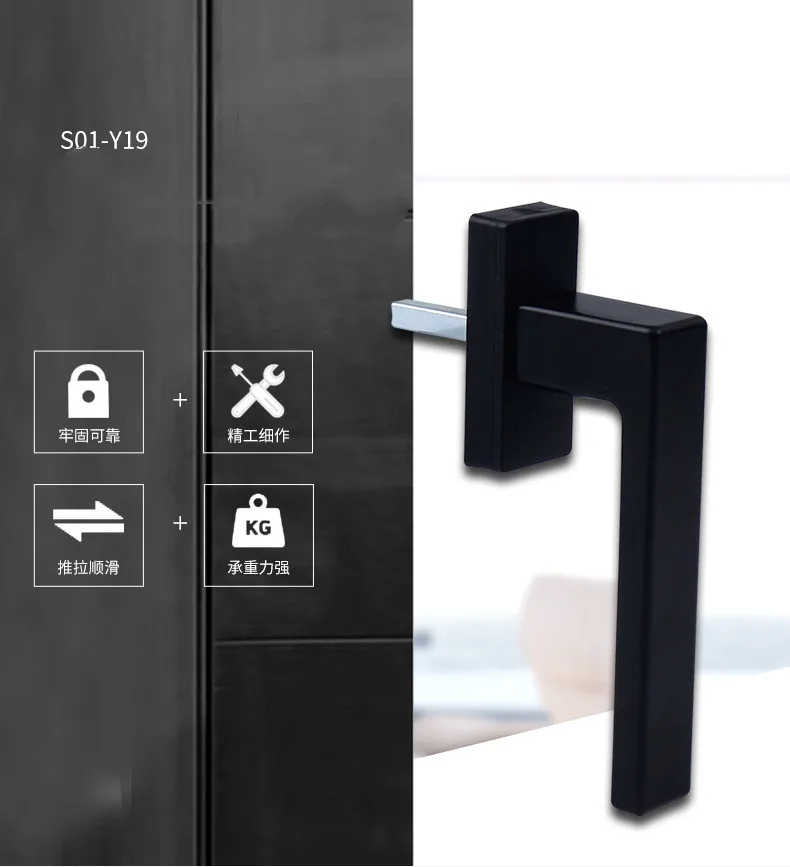 Thick S01-Y19 2Pcs ddmysmile White Aluminum Alloy Door Handle Inner And Outer Casement Window Door Handle Smile