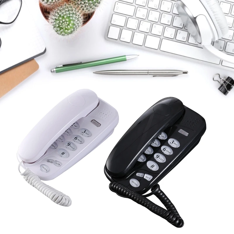 KXT580 Corded Landline Telephone with Mute, , and Redial Call Light - Easy to Install Intelligent Caller Home Phone
