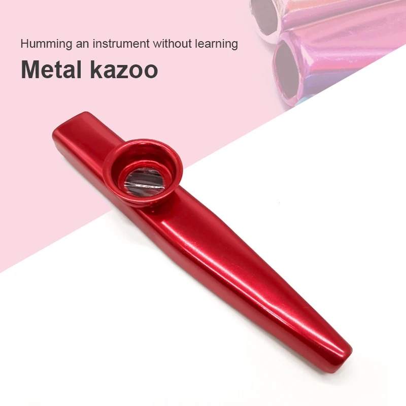 1/2PCS Metal Kazoo Flute Musical Instrument with Flute Diaphragm Kazu Flute Woodwind Instruments Hot Kids Music Gift Toys