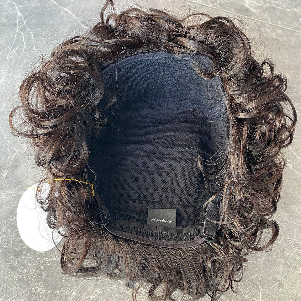 150 density Big Curl human hair wigs with bangs Full set wig virgin human hair Natural Black A Must-have Wig for Party Makeup Bags