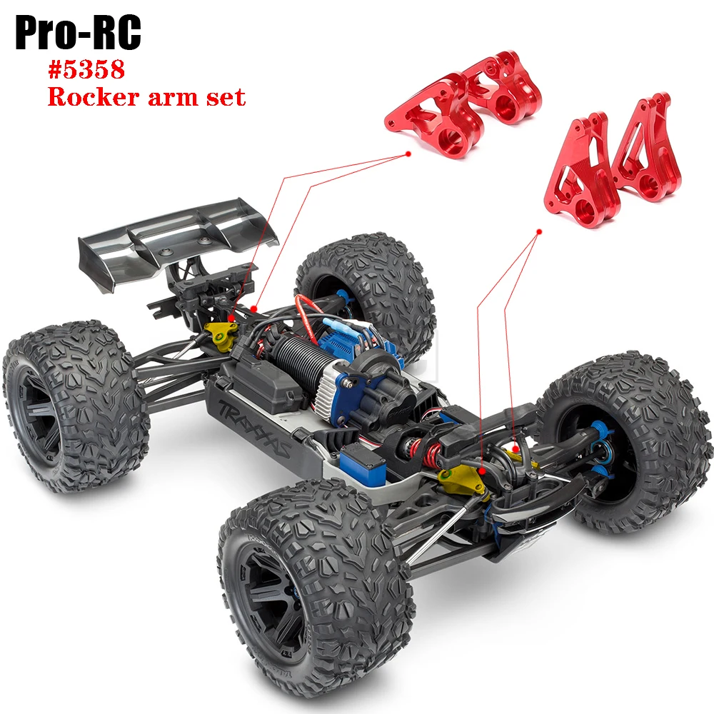 Aluminum Alloy #5358 Front Rocker Arms Set Progressive-2 (90-T) for Rc Car Traxxas 1/10 Revo E-Revo 2.0 Slayer Pro 4X4 Summit