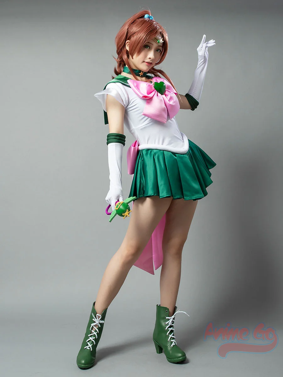 S Super Film Anime Sailor Jupiter Kino Makoto Lita Halloween Cosplay Costume mp001406 smile