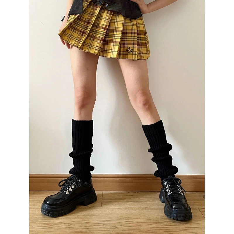 Leg New Jk Lolita Warmer Women Autumn Winter Knitted Foot Cover Long Socks Korean Y2k ddmysmile Punk Gothic Crochet Socks Boot Cuffs 2023 Smile