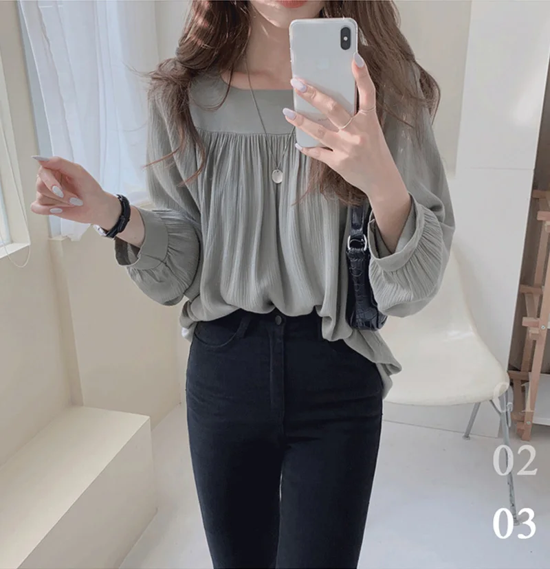 PLAZSON new roupas feminina 2025 blusas para mujer Women Elegant Blouse Shirt Blusa Vintage Long Sleeve Tops Female Spring Fall Clothing