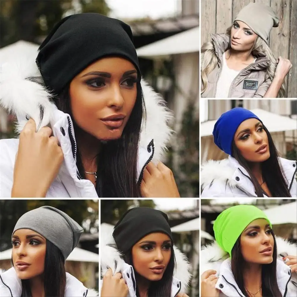 Spring Autumn Women Men Unisex Knitted Winter Cap Casual Beanies Solid Color Hip-hop Snap Slouch Skullies Bonnet Hat Gorro
