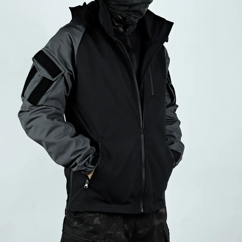Military Jacket Men's Outdoor Hiking Jacket Hooded Trench Coat Autumn and Winter Casual Jacket Tactical Jacket