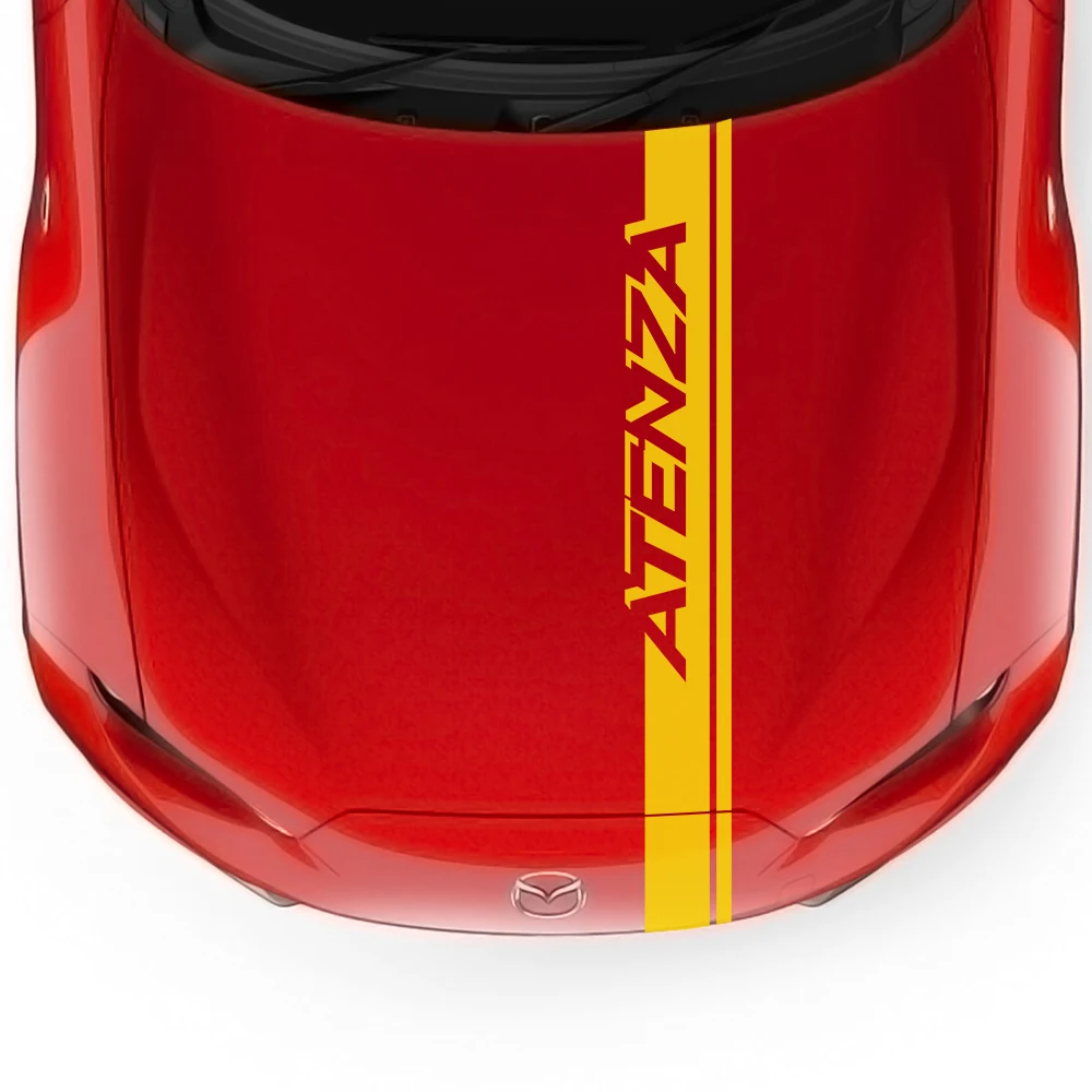 Car Hood Cover Stripes Stickers For Mazda Demio CX-5 CX-3 3 6 Axela Atenza MS MPS Auto Engine Bonnet Trim Decals Car Accessories