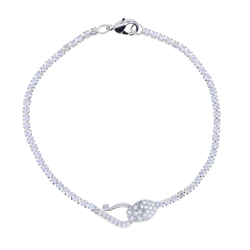 Bg CZ Tennis Bracelet for Women - Iced Out Snake Chain Hand Jewelry