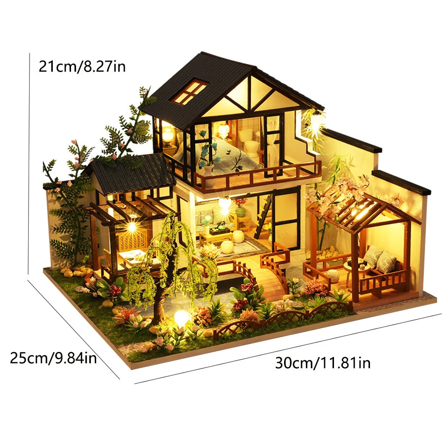 Building Model Doll House 3D Puzzle Mini DIY Kit Production and Assembly of Room Toys Home Bedroom Decoration with Furniture W 240518