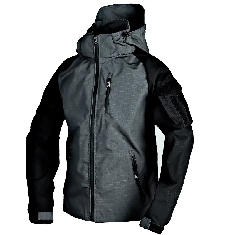 Military Jacket Men's Outdoor Hiking Jacket Hooded Trench Coat Autumn and Winter Casual Jacket Tactical Jacket