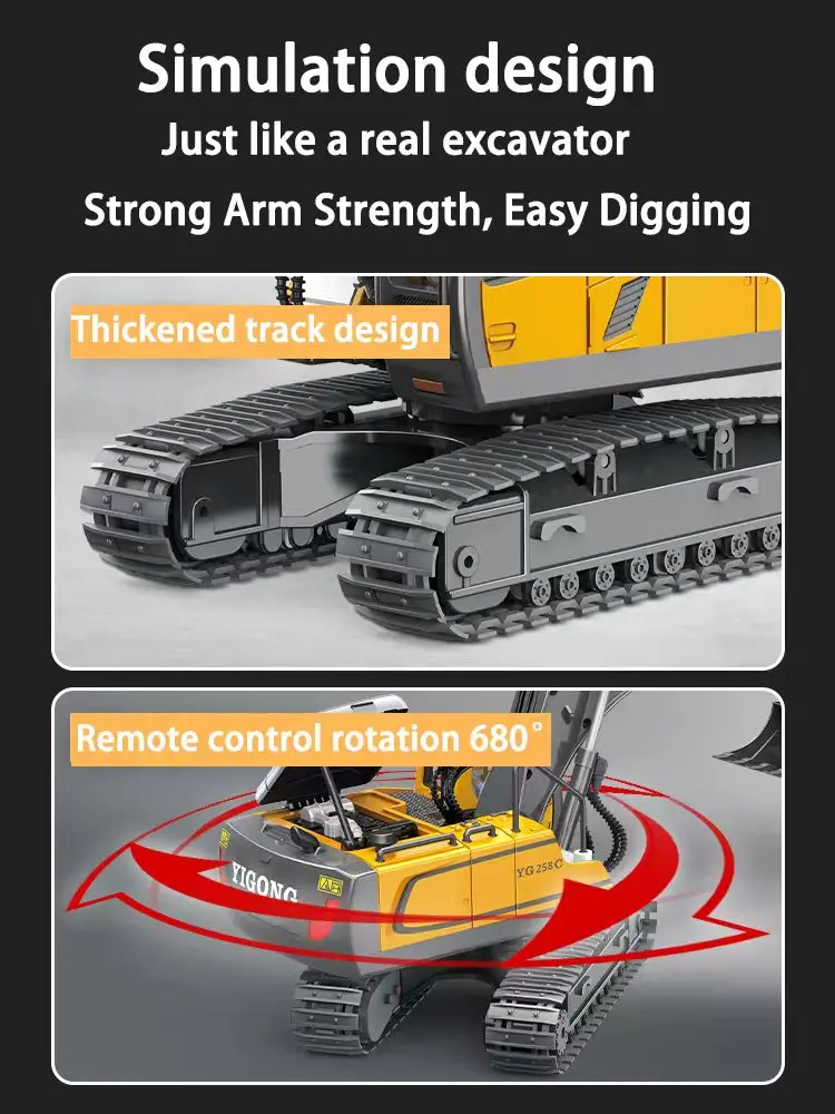 Remote Control Excavator Gesture Radio Crawler High Speed Off Road Climbing Car Men's Children's Toy Bulldozer Boy Rc Truck Gift
