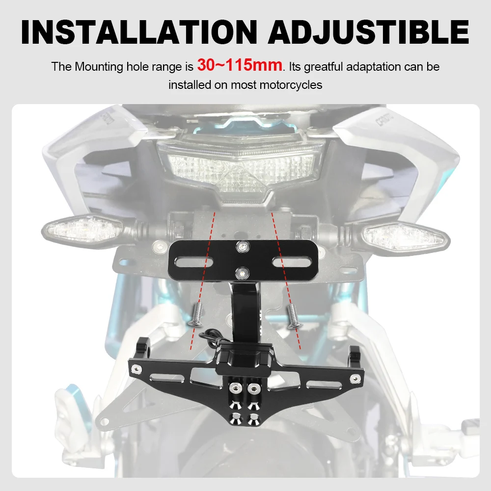 Motorcycle License Plate Bracket Holder with LED Light Indicator For HONDA Africa Twin CRF1100L CRF 1100 L 2020 2021 2022 2023