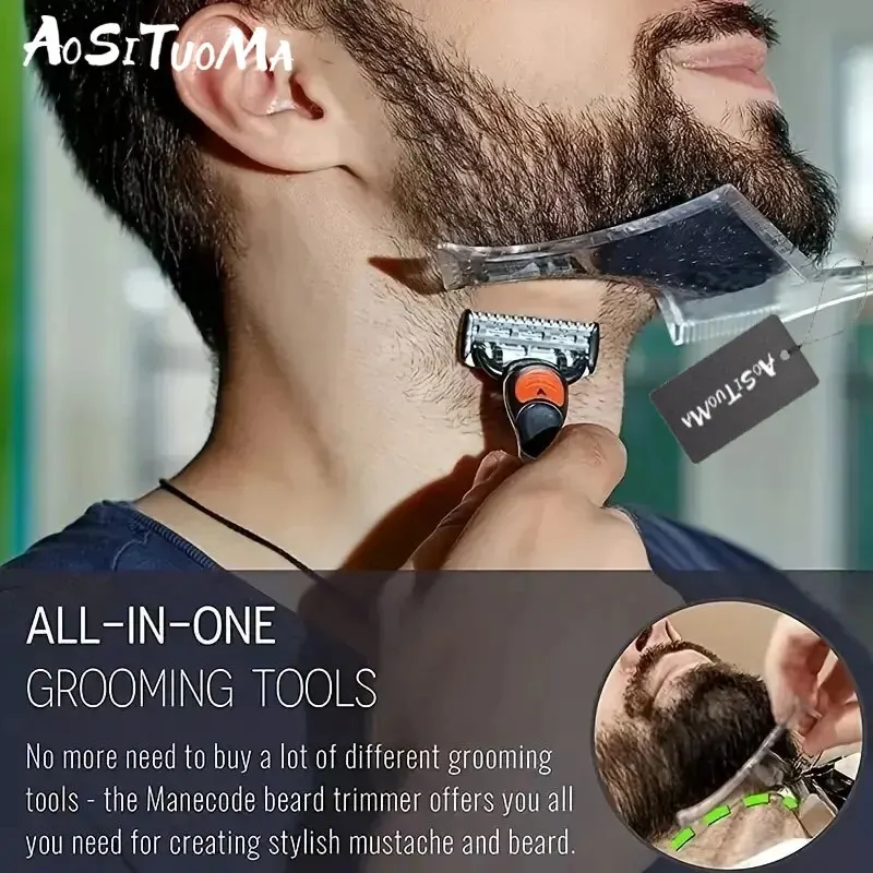 Clear Comb Beard Styling Beard ddmysmile Ruler Men's Care Comb Sideburns Beard Trim Contour Tool Smile