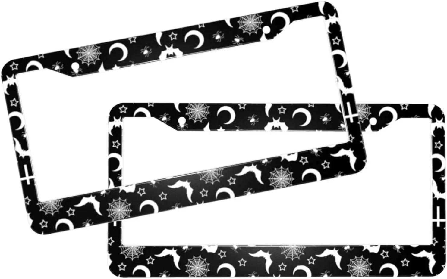 Frame Goth License Plate 2 Pack Halloween ddmysmile Gothic Skull Car Accessories Aluminum Metal License Plate Cover For All Car Models Smile