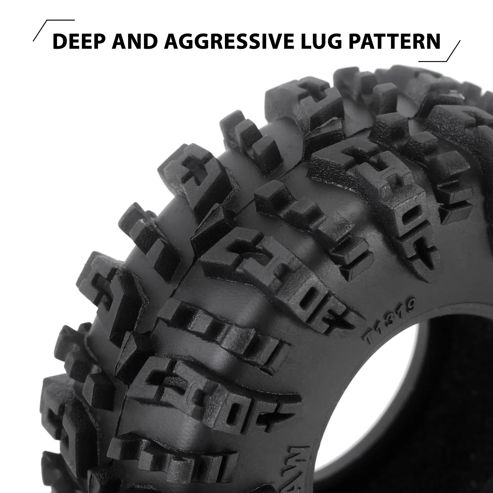 INJORA Swamp Claw 70*27mm S5 Mud Terrain 1.3" Wheel Tires Set for 1/18 1/24 RC Crawler Car