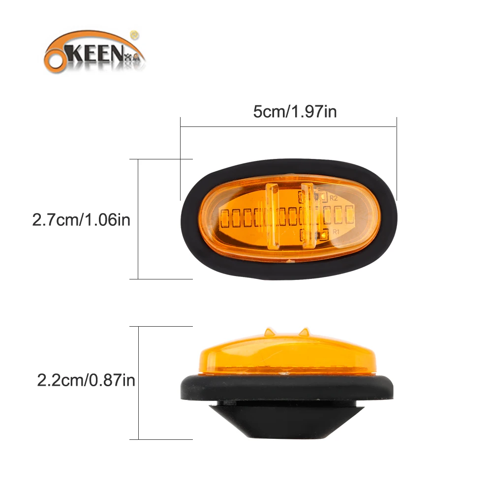 2pcs Front Fender Flare Light For Ford F150 Raptor F150 F250 F350 F450 Trucks Pickup LED Side Marker Lights Amber Mark Light Kit