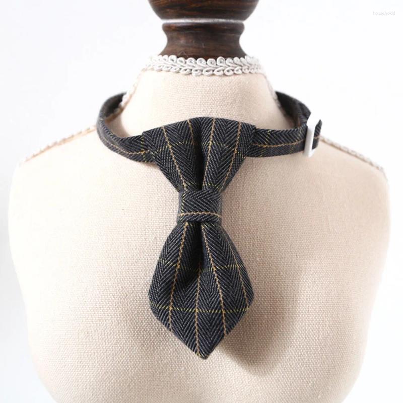 Dog Apparel Adjustable Pet Bow Tie British Style Plaid Costume Necktie Collar For Small Dogs Cats Puppy Wedding Grooming Accessories