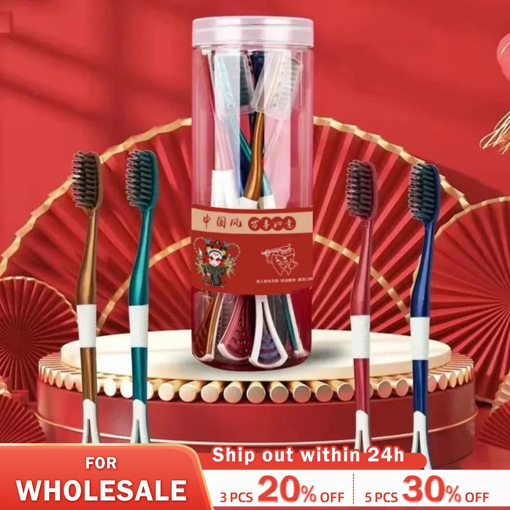 Packages 8 Soft Adult Fur Charcoal Toothbrush for Couples Students Home and Family Combined with Tongue Scraping smile