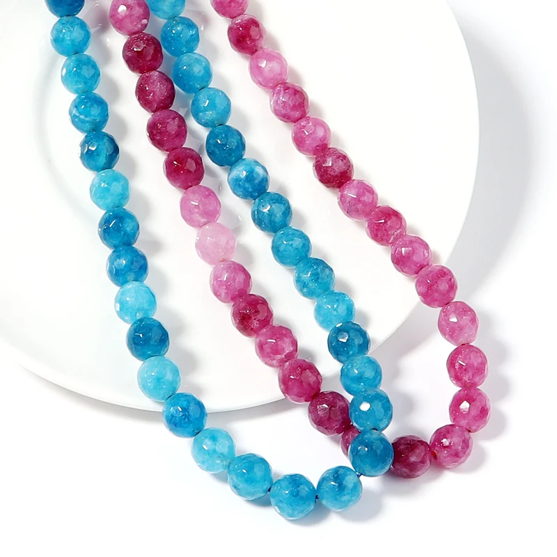 1Pack of 6mm 1mm 58pcs 9 Colors Smooth Faceted Stone Beads Removable Bulk for DIY Jewelry Accessories & Wholesale