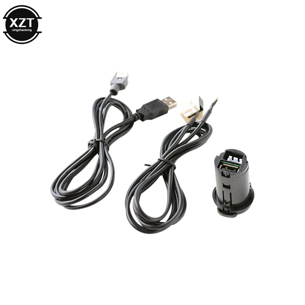 Car Stereo Male USB AUX Cable Set For Peugeot 206 207 307 308 407 408 508 607 for Citroen C3 C4 C5 C6 for RD43 RD45