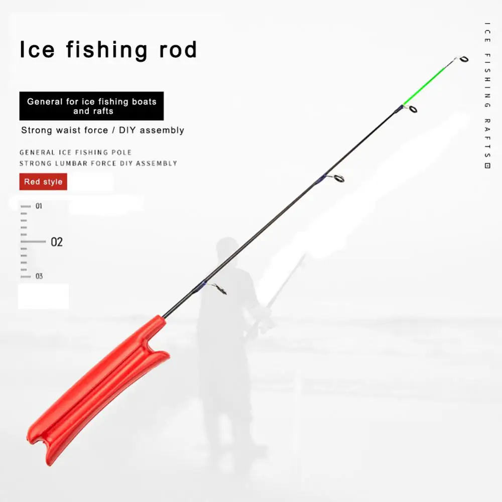 Pcs Ultra Short 1 Winter Fishing Ice Rod Easy To Install Fishing Boat Fishing Rod Portable ddmysmile Solid Rod, Winter Fishing Rod Smile ,