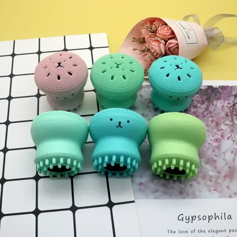 1pc Octopus Silicone Facial Cleansing Brush Makeup Removal Massage Brush Portable Soft Sponge Facial Cleanser Deep Pore Cleaning