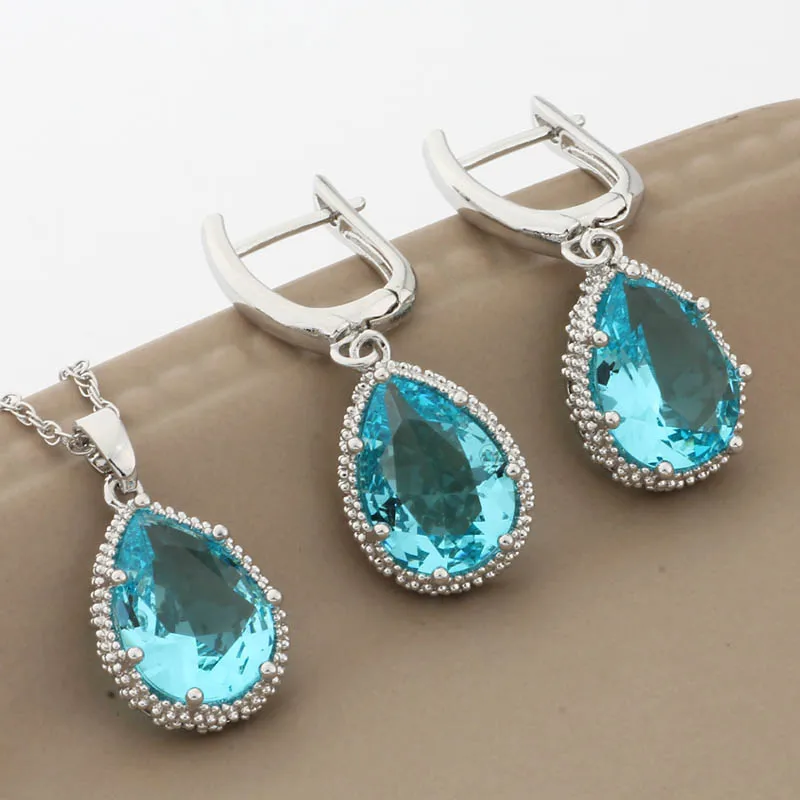 Gold 585 Color Rose Bridal ddmysmile Wedding Jewelry Sets Natural Zirconia Jewelry Set High Quality Dangle Earring Necklace Sets Smile