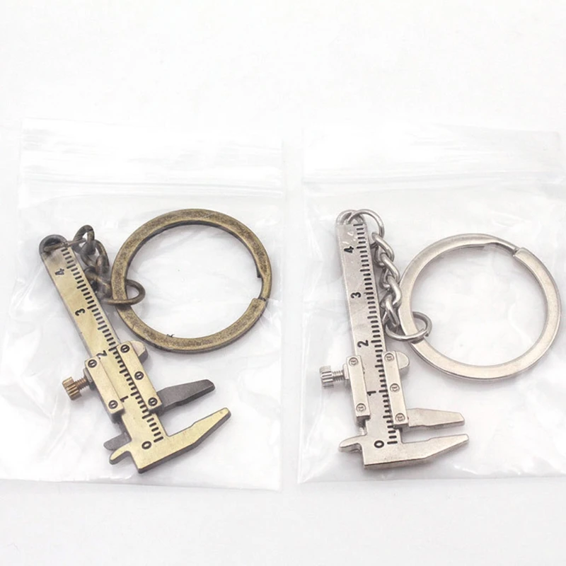 Chain ddmysmile Mini For Key Tool Movable Vernier Caliper Ruler Sliding For Key Holder Rin Smile