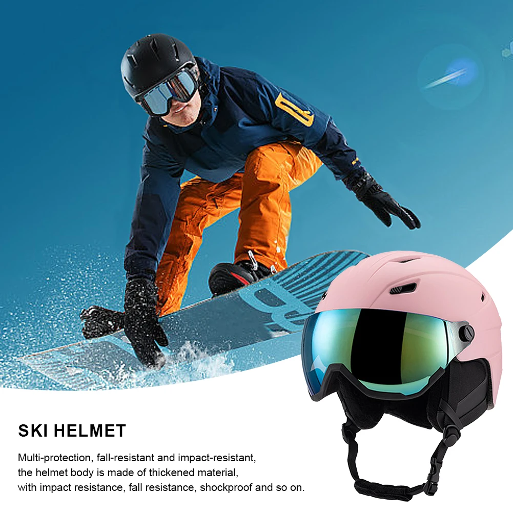 With ddmysmile Skiing Goggles Helmet Winter Outdoor Sports Ski Helmet Professional Snowboard Helmet 14 Vents Motorcycle Helmets For Men Smile