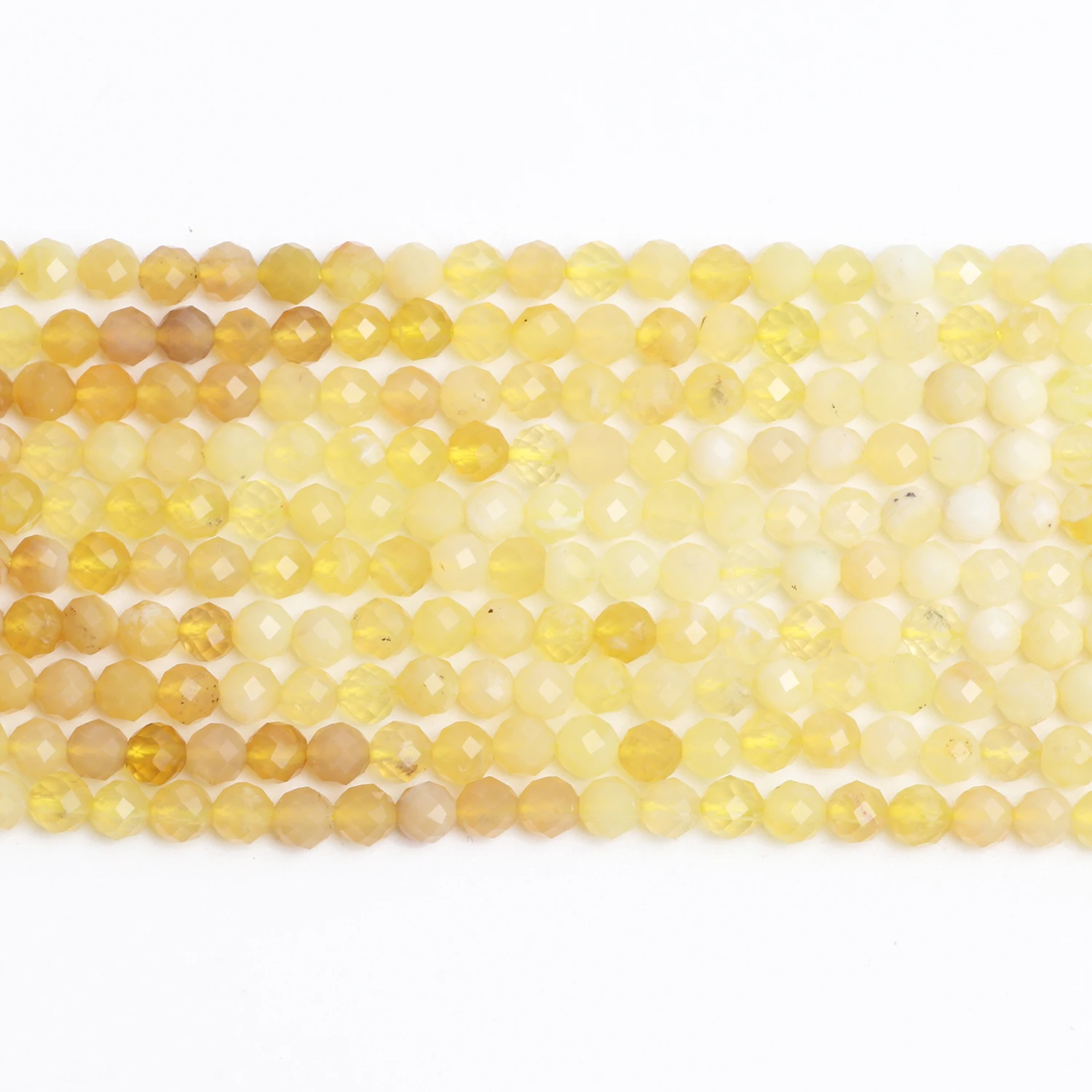 Natural Stone Faceted Beads Citrine Spacer Loose Beads for Jewelry Making DIY Handemade Bracelet Necklace Accessoy 15'' 4mm