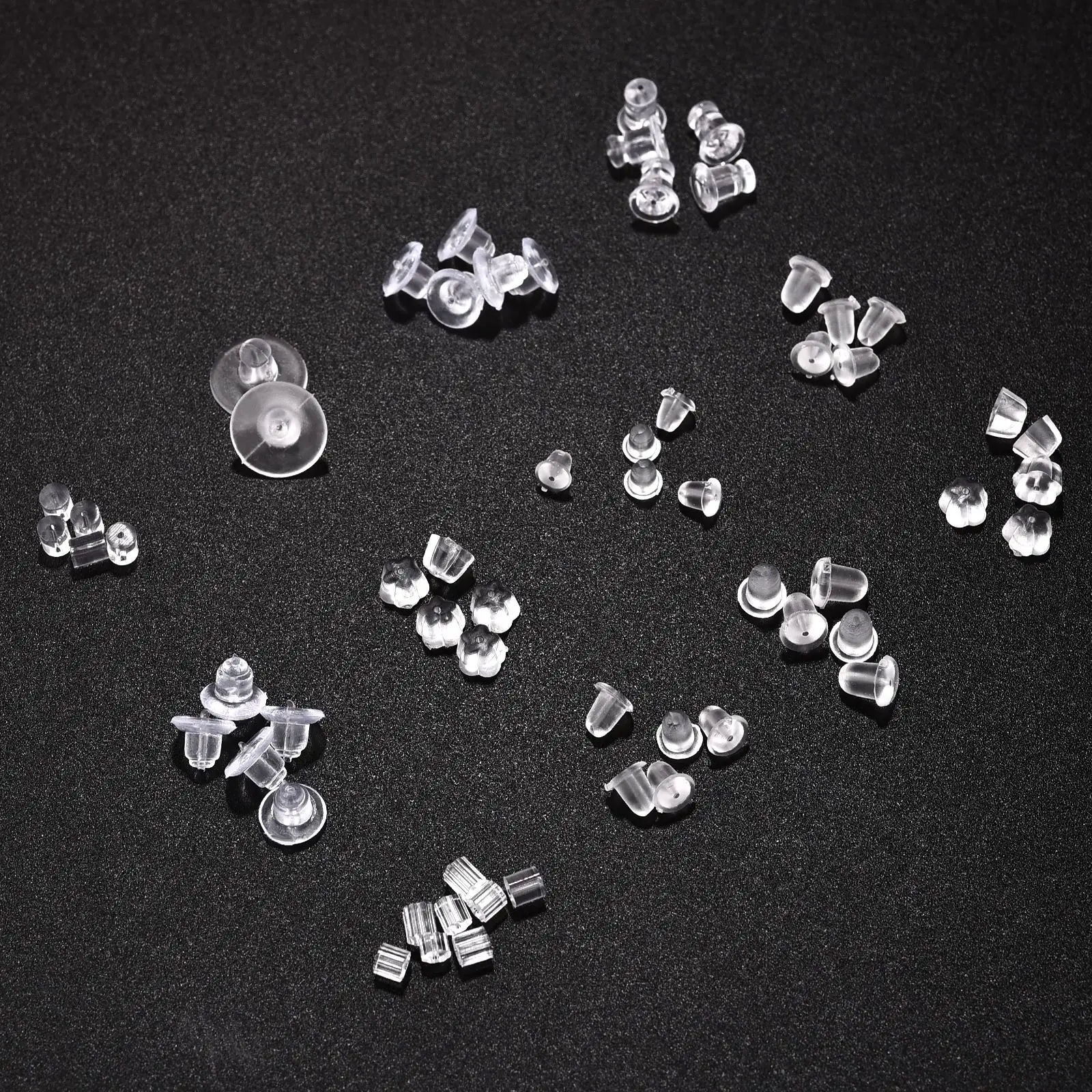 Rubber Earring Backs Silicone Round 200-1000Pcs Ear Plug Blocked Caps Earrings Back Stoppers For DIY Earrings Jewelry Making