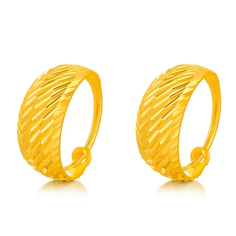 with shop 999 Gold real gold earrings fortune prosperous temperament gold earrings flower and leaf eardrop solid earrings smile