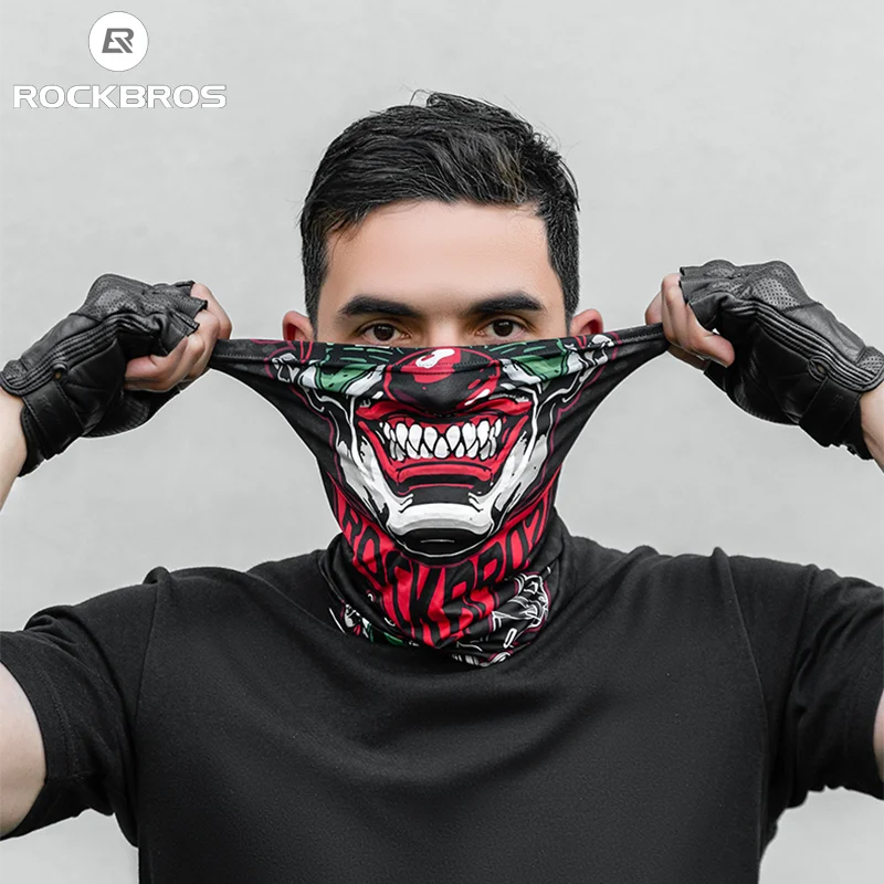 Summer Outdoor Scarf ROCKBROS Quick Dry Sunscreen Bicycle Cycling Skateboarding Face Shield Trending Moto Mask for Harley smile