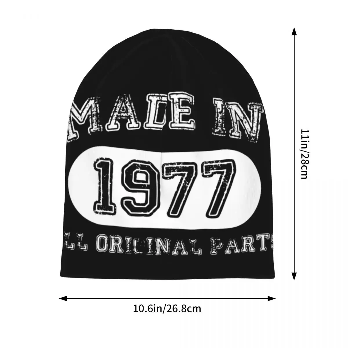 Made In 1977 All Original Parts Cap Happy Birthday Autumn Winter Outdoor Skullies Beanies Hats Spring Warm Bonnet Knitted Hat