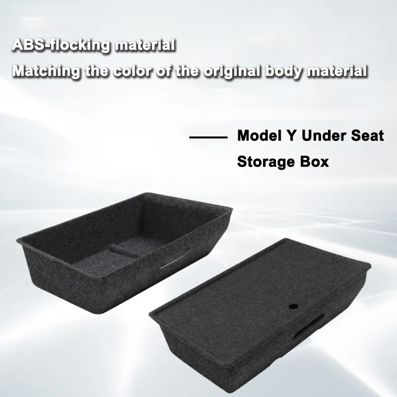 For Tesla Model Y Under Seat Storage Box Accessories MY 2021 2023 New Car Garbage Bin High Capacity Organizer Case Drawer Holder