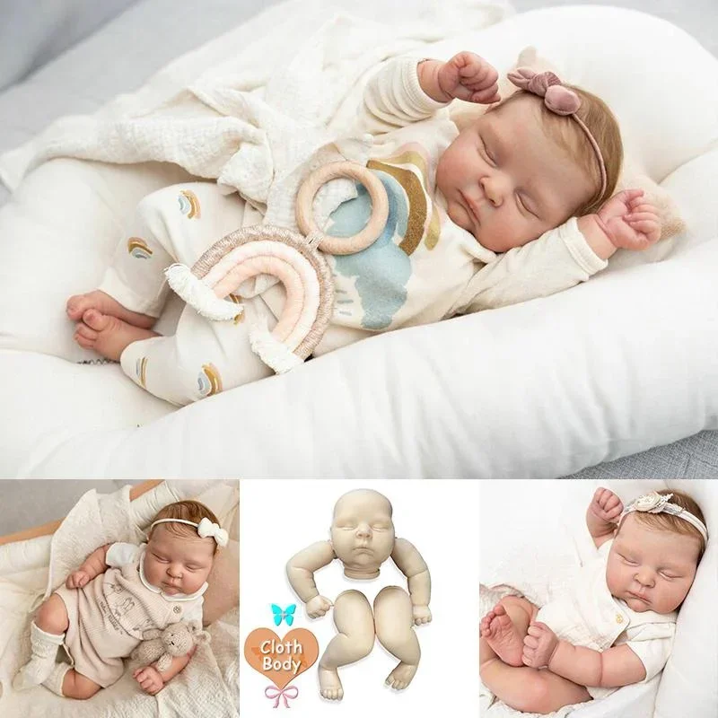 21inch unpainted Reborn Doll Parts Peaches Cute Baby 3D Painting with Visible Veins Cloth Body Included