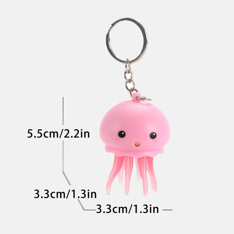 Funny Keychain Jellyfish ddmysmile Figure Glowing And Sound Octopus Toy Keychain Unique Smile