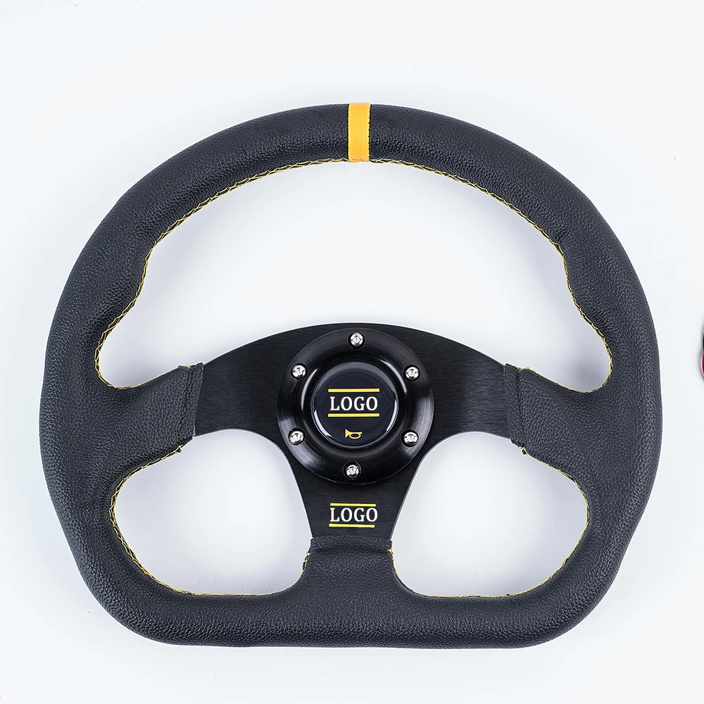Car Sport Inch 13 Steering Wheel Modified Racing Universal 320Mm Steering Wheel Accessories Drift Suede Leather ddmysmile With Horn Smile