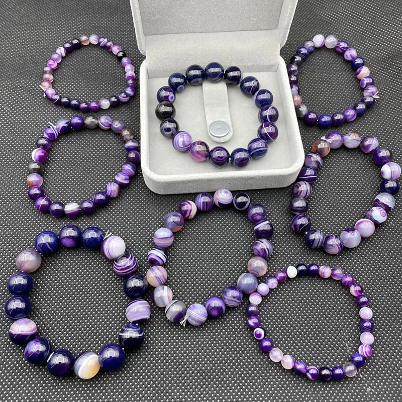 Mm Natural 6/8/10 Colorful Stone Beads Bracelet For Women Men High Quality Polished ddmysmile Real Stone Bracelets Hand Chain Jewelry Gift Smile