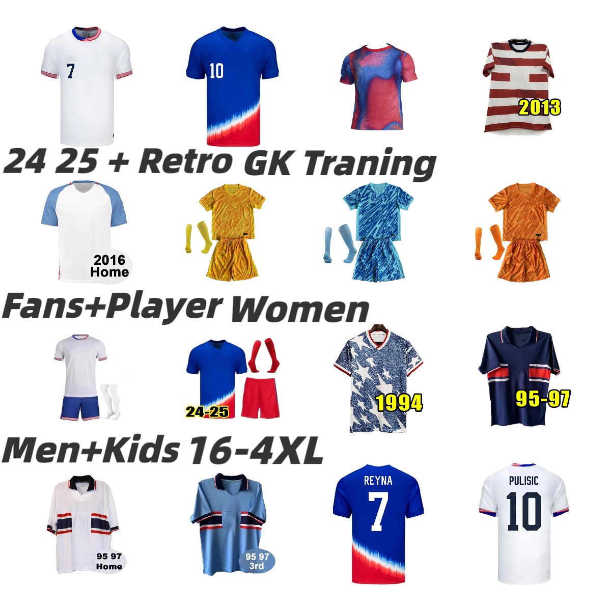 USAS 24 25 soccer jersey 2013 DEMPSEY BALONGUN MORGAN WOMEN MEN KIDS kit PULISIC ADAMS DEST football shirt 1994 retro Uniteds Fans Player version states uniform 16-4XL