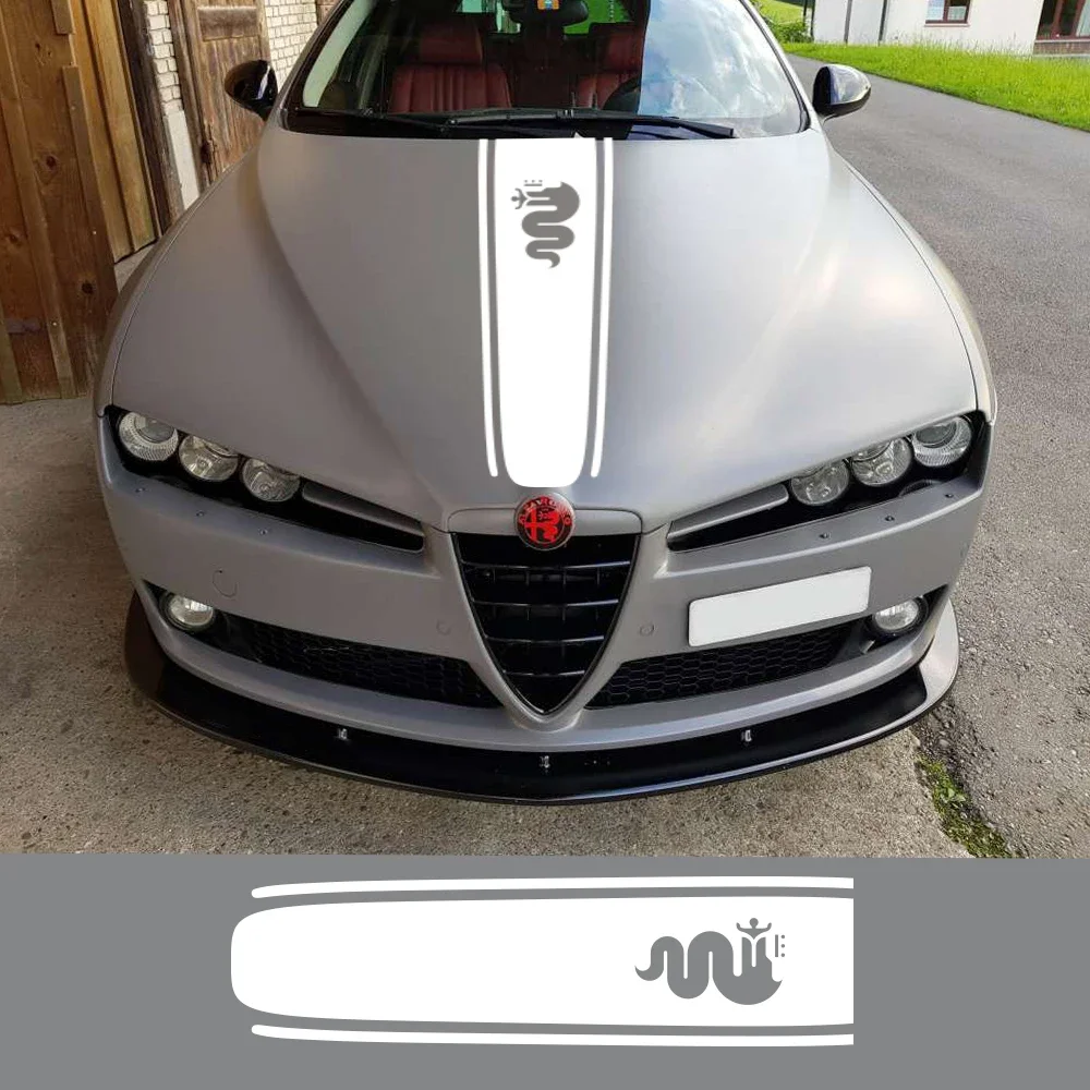 Cover Auto Decals Hood Sunscreen Car Bonnet Stickers for Alfa Romeo Giulia Giulietta 159 156 MITO Steio 147 Sportiva Duetto GT smile