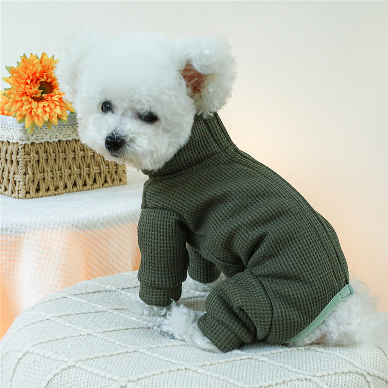 Solid Dog Jumpsuit Coat Winter Thickened Wrapped Belly Pet Dog Clothes For Clothing Puppy Overalls Jacket For Small Dogs York XS