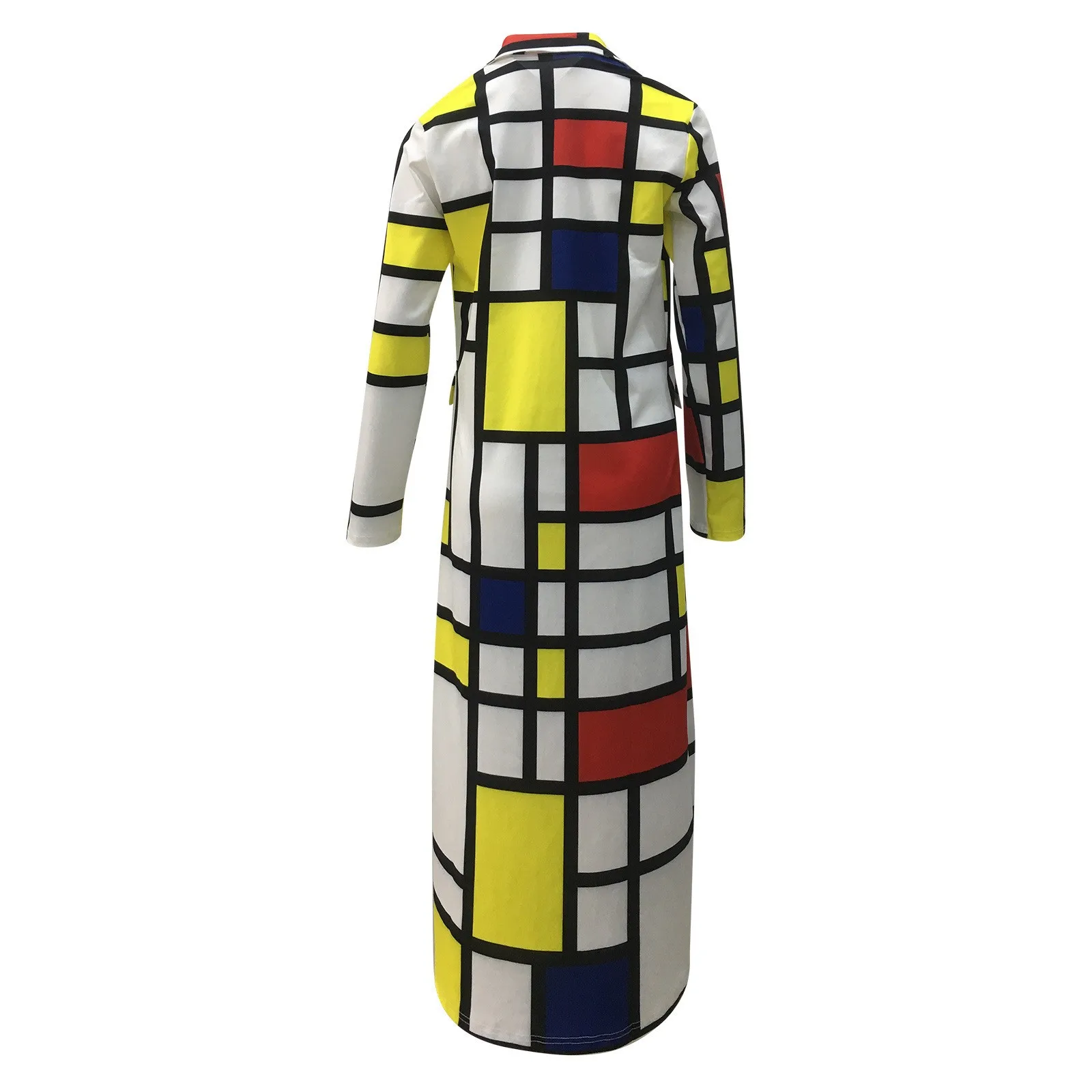 Plus Women Jackets For Size Long Plaid Printed Jackets Windbreaker Double Breasted Overcoat Outerwear With Pocket Chaquetas smile