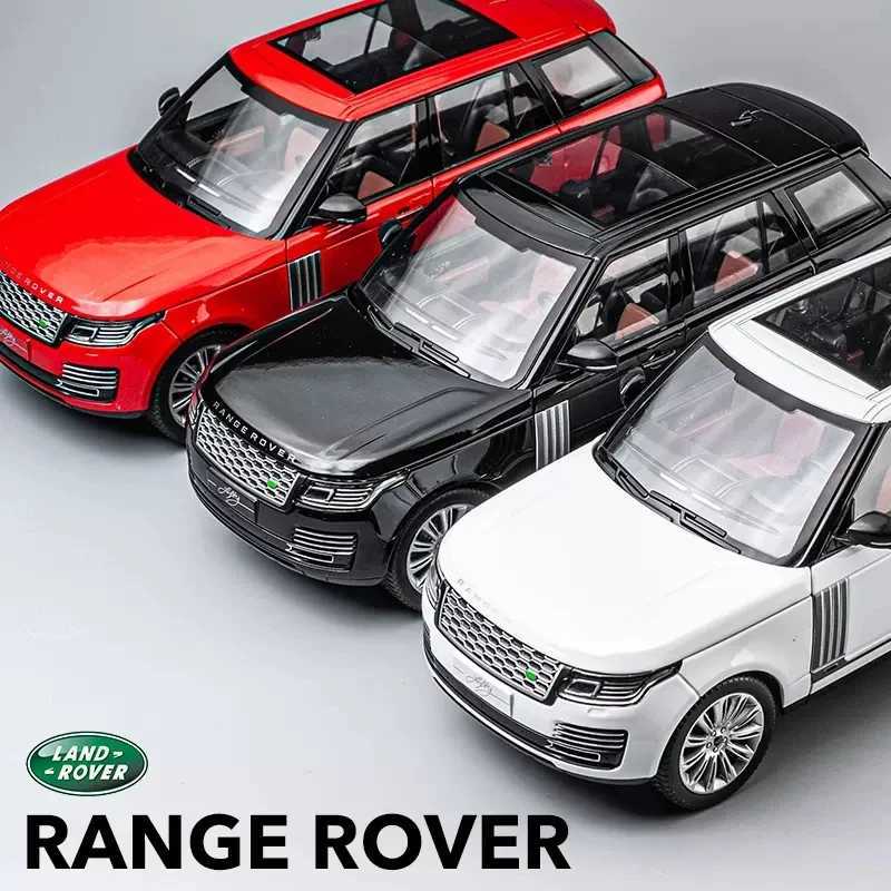 Cars Diecast Model Cars 1 18 Large Range Rover Alloy Car Models Simulate Sound and Light Pullback Toy Car Boys Series Decorative Gifts d240527
