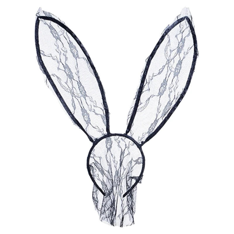 Headband Rabbits EyeMask Ear Bunny Headband Bunny Ear Headband For Women Headband Veil Sexy Lace Headband Face Veil H7EF smile