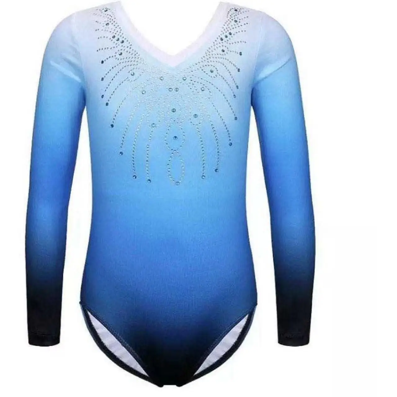 Girls Gymnastic Leotard Long Sleeve Color Gradient Sparkly Ballet Dance One Piece new Outfit Dancing 2025 Activewear for Kids