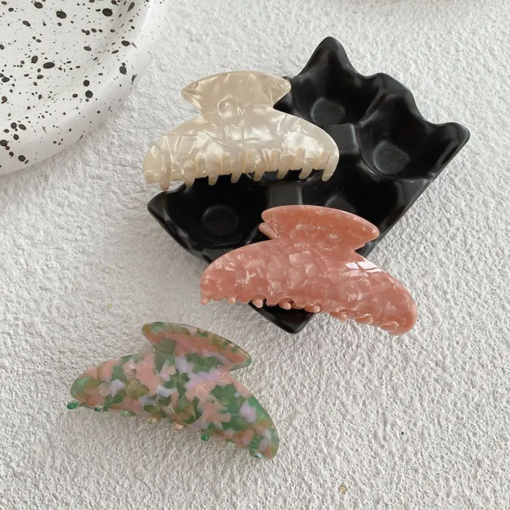 Simple Cute Shark Clip Girls French Flower Acetate Hair Clip Female Hair Accessories Korean Style Headwear Plastic Hair Claw