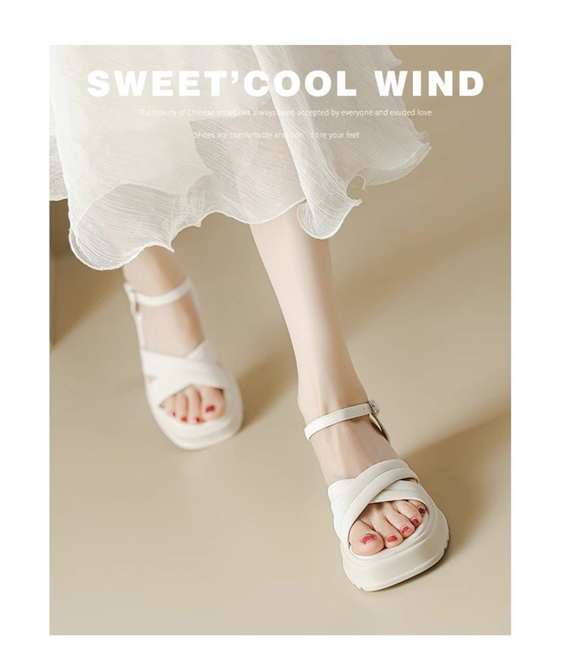 EVA Casual shoes High Heel for 2024 New Thick Sole Oblique Summer Beach Platform Shoes Designer Womens Sandals fashion slippers Comfortable and Soft 1