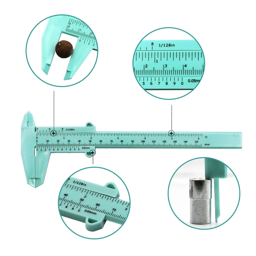 Mini Vernier Plastic Caliper Vernier Calipers Gauge Ruler Scale 0 150mm Measuring Tool for Jewelry DIY Supplies smile